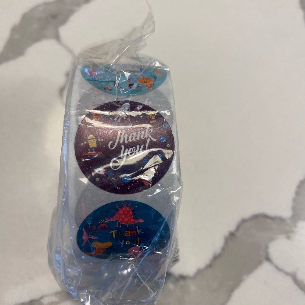 500pcs  Cartoon Thank You Stickers in 8 design 2.5cm / 1 inch - Picture 5 of 5